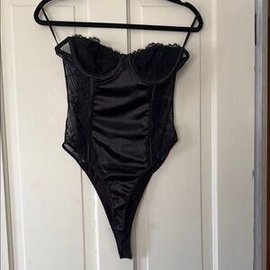 Black Lace Bustier Bodysuit